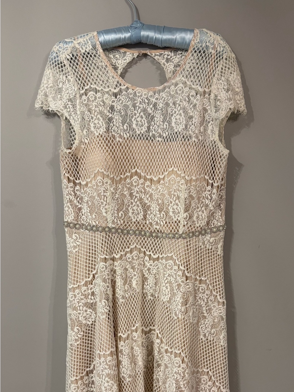 Ivory Lace Overlay Women’s Dress